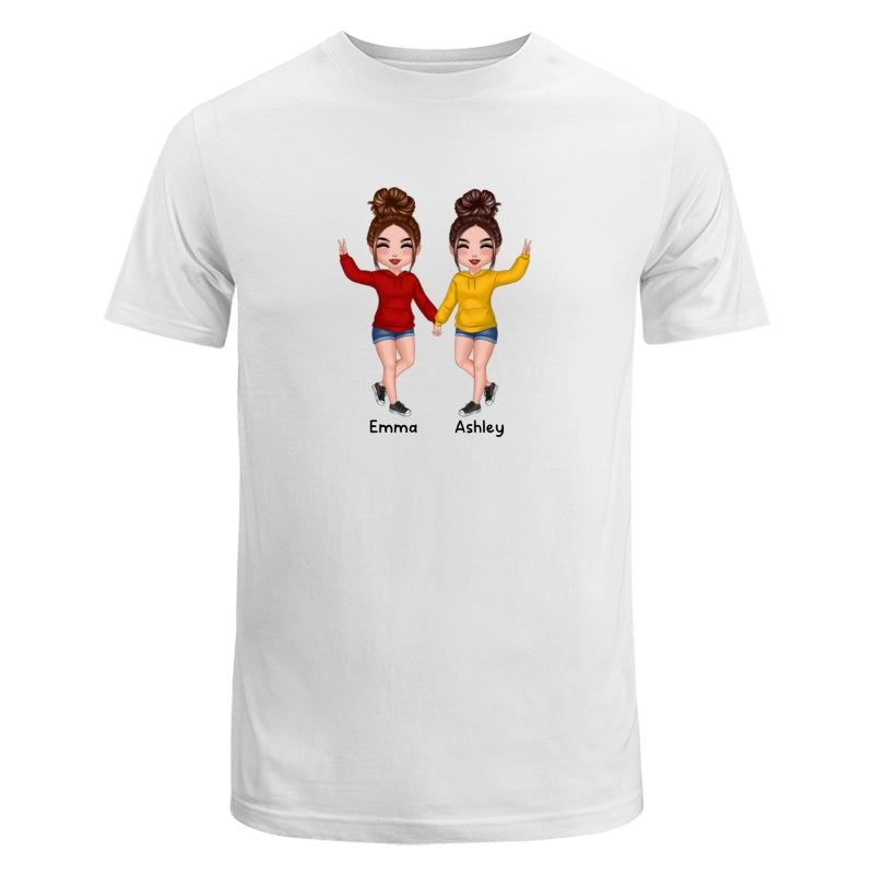 Doll Hoodie Besties Dad Grandpa And Kids Hands Outline Personalized Shirt