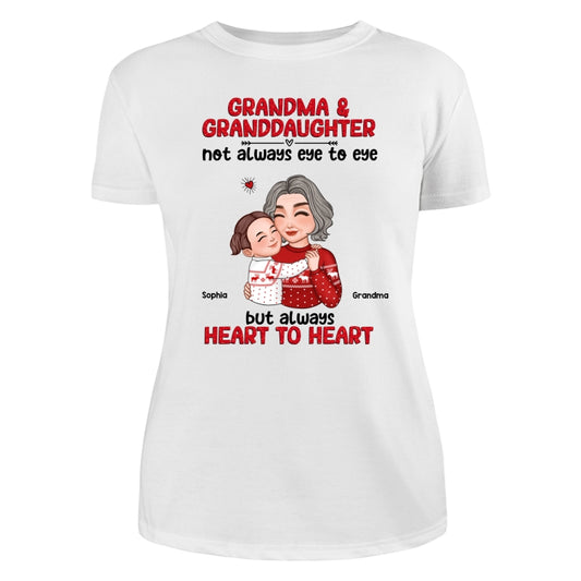 Grandma Granddaughter Grandson Always Heart To Heart Personalized Shirt