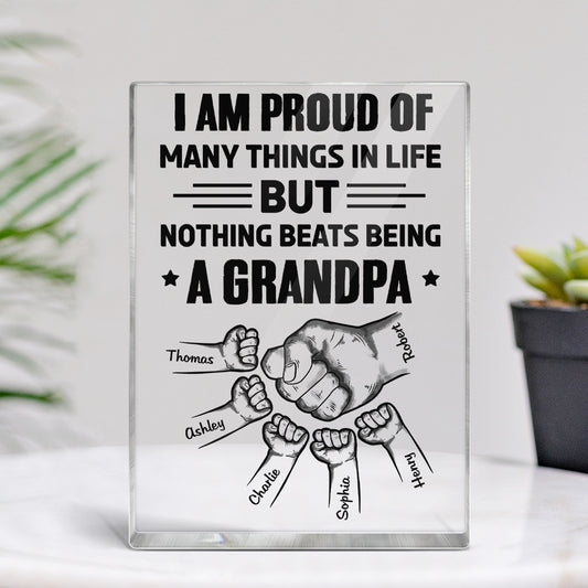 Nothing Beats Being A Grandpa Personalized Rectangle Acrylic Block Plaque