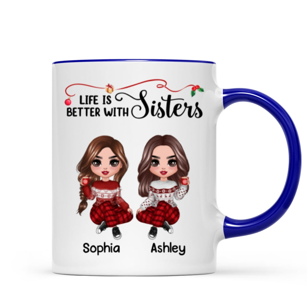 Life Is Better With Besties Sisters Christmas Personalized Mug