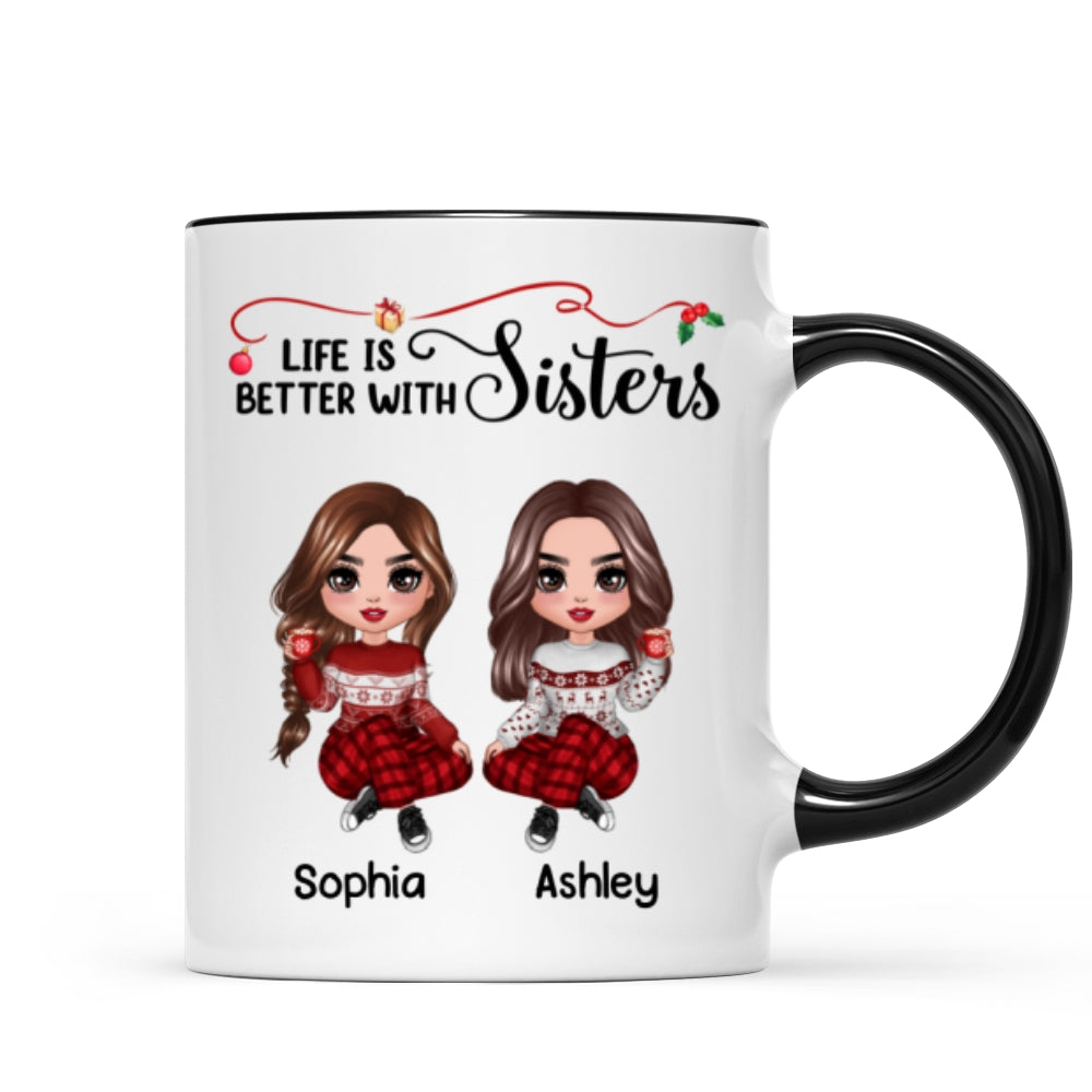Life Is Better With Besties Sisters Christmas Personalized Mug