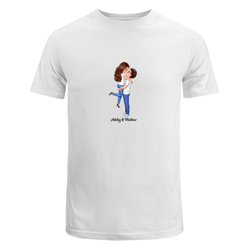 Doll Couple Hugging Kissing Dad Grandpa And Kids Hands Outline Personalized Shirt