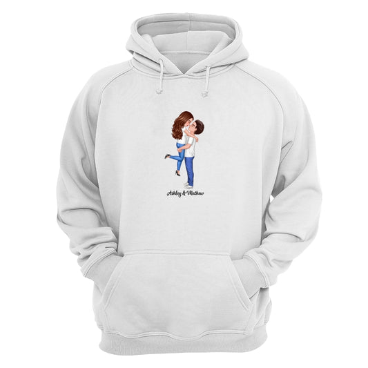 Doll Couple Hugging Kissing Dad Grandpa And Kids Hands Outline Personalized Shirt