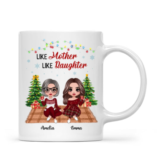 Doll Like Mother Like Daughter In House Christmas Personalized Mug