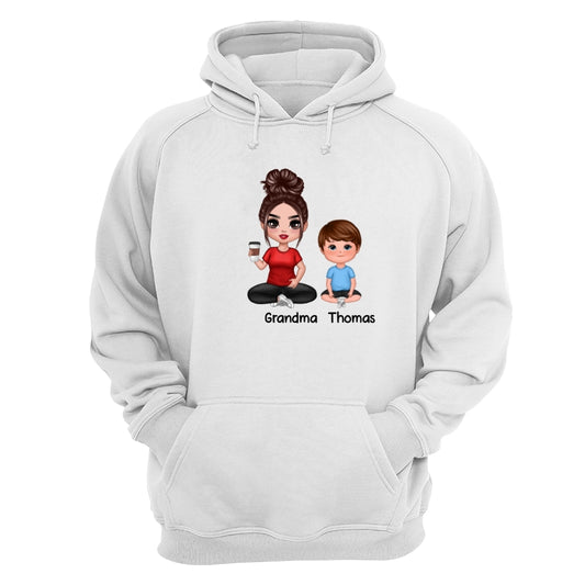 Doll Mom And Kids Sitting
