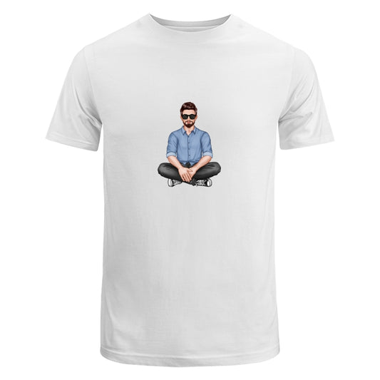Realistic Dad Sitting Dad Grandpa And Kids Hands Outline Personalized Shirt