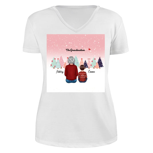 Women V-Neck Tee (White, Ash, Light Pink, Light Blue, Gold)