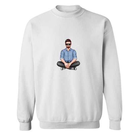 Realistic Grandpa Sitting Dad Grandpa And Kids Hands Outline Personalized Shirt