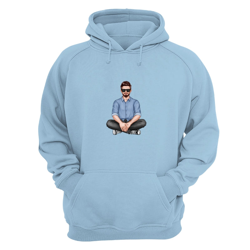 Realistic Grandpa Sitting Dad Grandpa And Kids Hands Outline Personalized Shirt