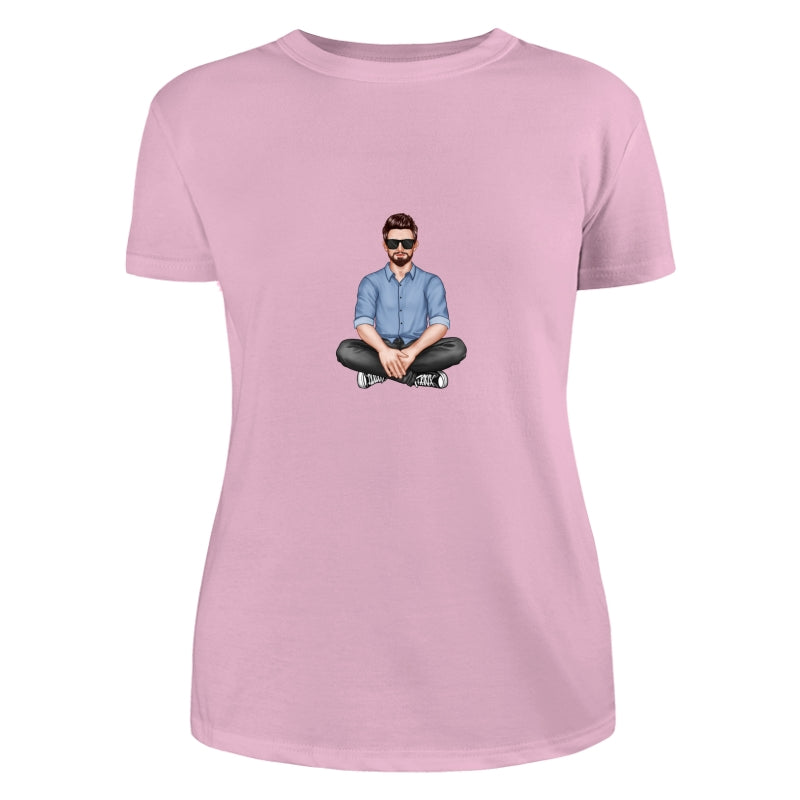 Realistic Grandpa Sitting Dad Grandpa And Kids Hands Outline Personalized Shirt