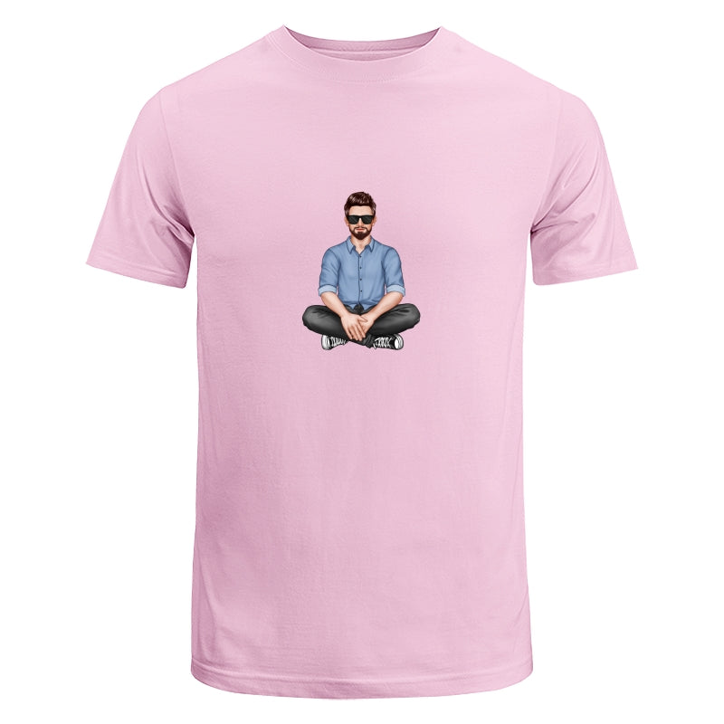Realistic Grandpa Sitting Dad Grandpa And Kids Hands Outline Personalized Shirt
