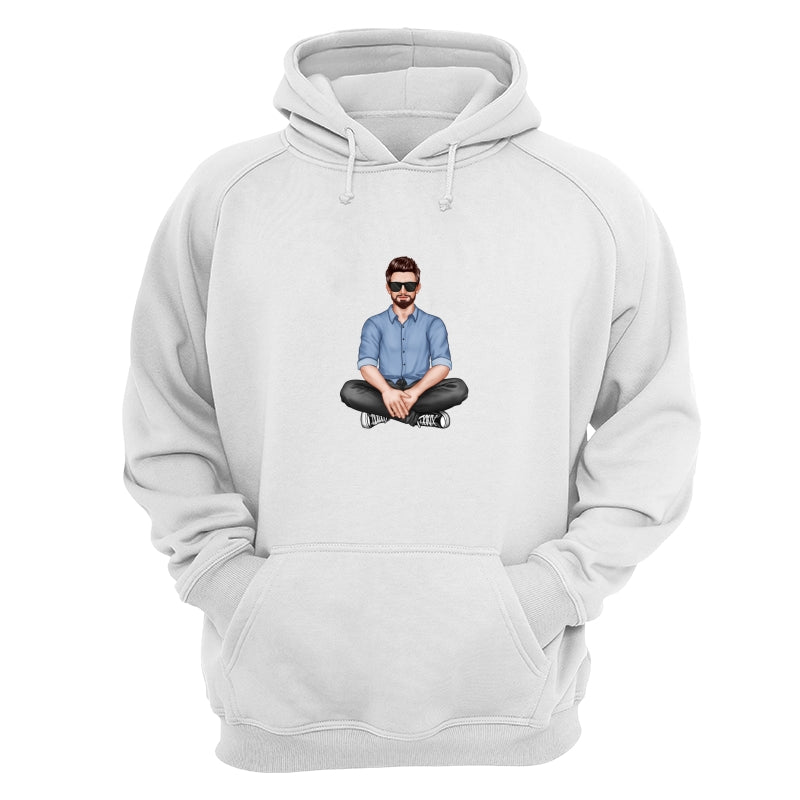 Realistic Grandpa Sitting Dad Grandpa And Kids Hands Outline Personalized Shirt