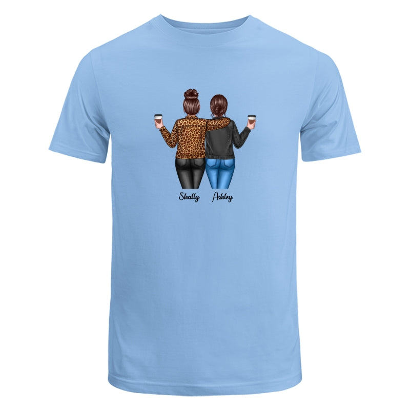 Back View Besties Shoulder To Shoulder Dad Grandpa And Kids Hands Outline Personalized Shirt