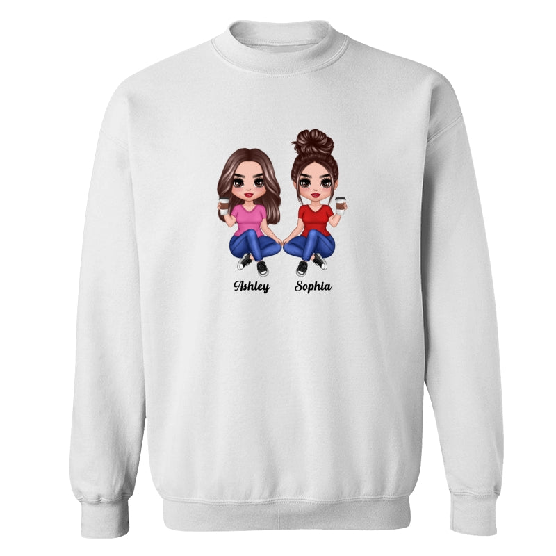 Doll Women Sitting Dad Grandpa And Kids Hands Outline Personalized Shirt
