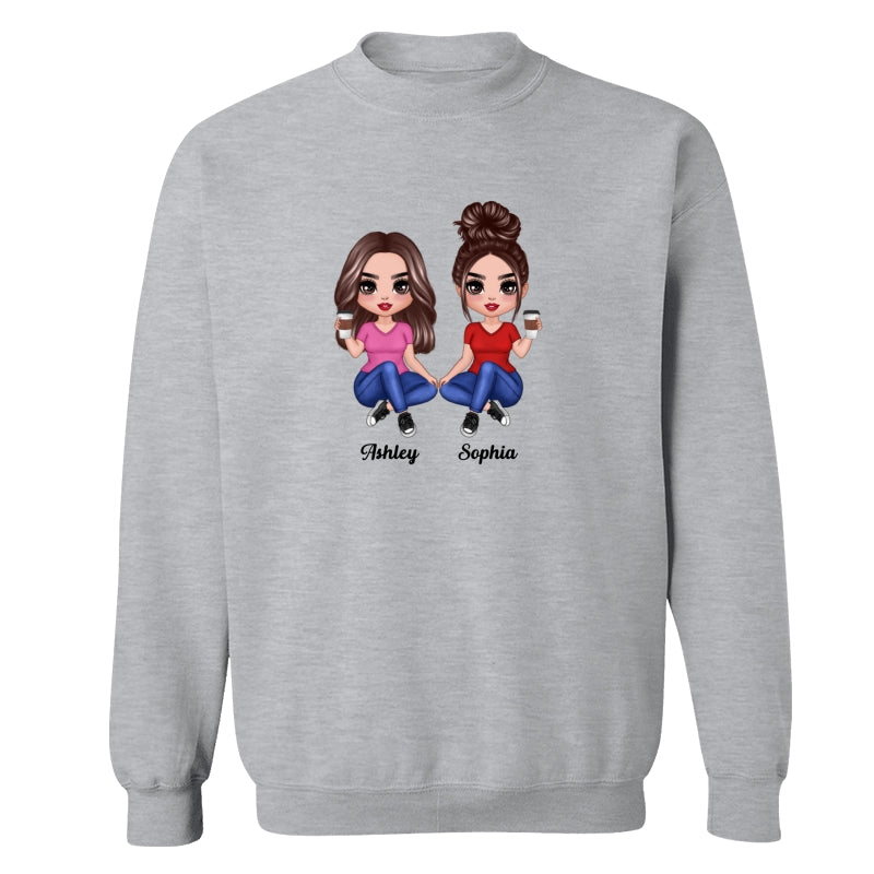 Doll Women Sitting Dad Grandpa And Kids Hands Outline Personalized Shirt