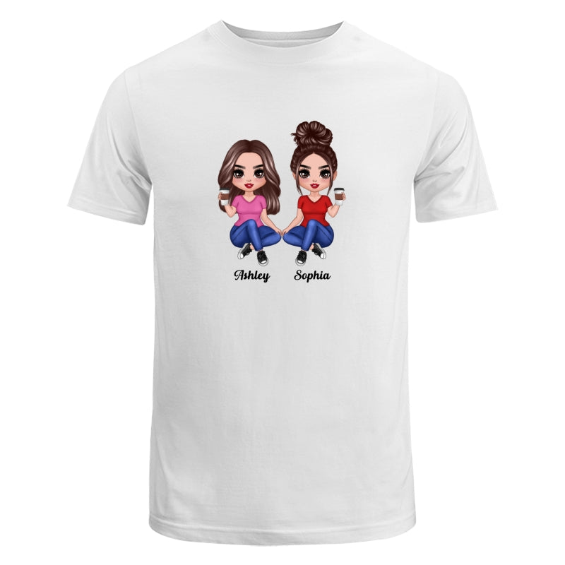 Doll Women Sitting Dad Grandpa And Kids Hands Outline Personalized Shirt