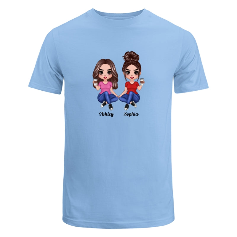 Doll Women Sitting Dad Grandpa And Kids Hands Outline Personalized Shirt