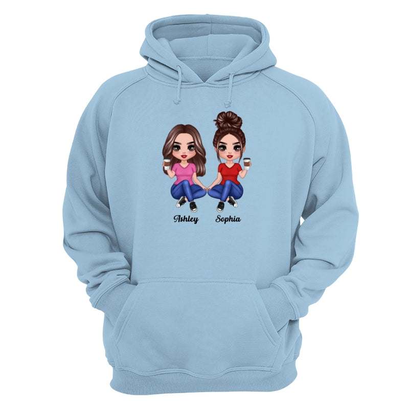 Doll Women Sitting Dad Grandpa And Kids Hands Outline Personalized Shirt