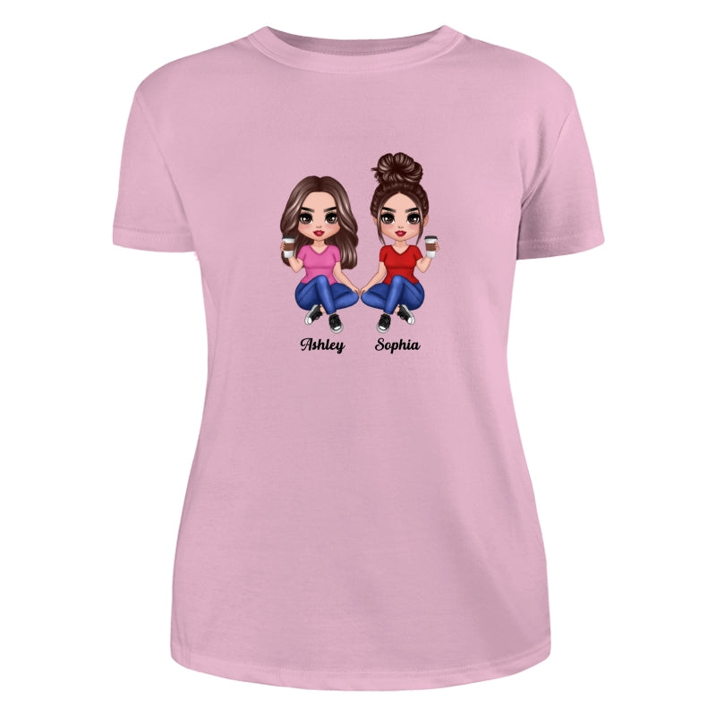 Doll Women Sitting Dad Grandpa And Kids Hands Outline Personalized Shirt