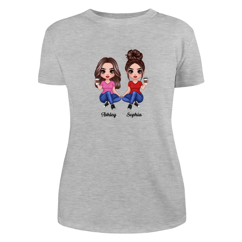 Doll Women Sitting Dad Grandpa And Kids Hands Outline Personalized Shirt