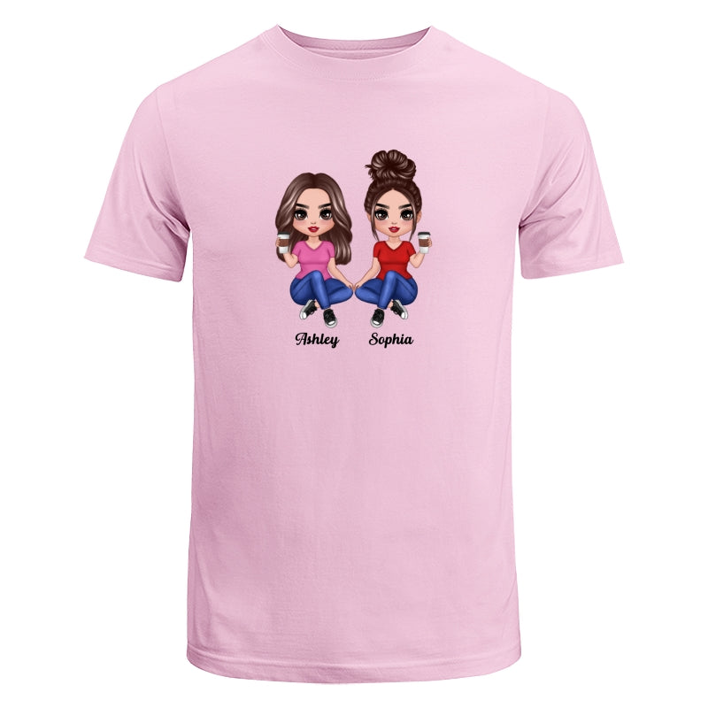 Doll Women Sitting Dad Grandpa And Kids Hands Outline Personalized Shirt