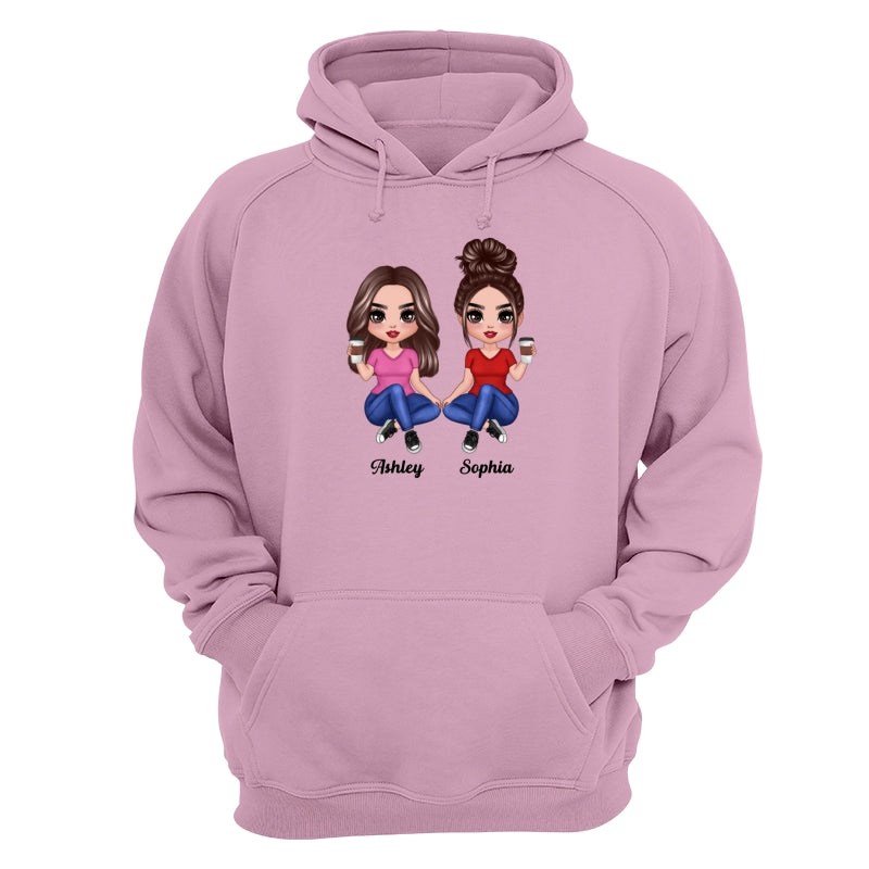 Doll Women Sitting Dad Grandpa And Kids Hands Outline Personalized Shirt