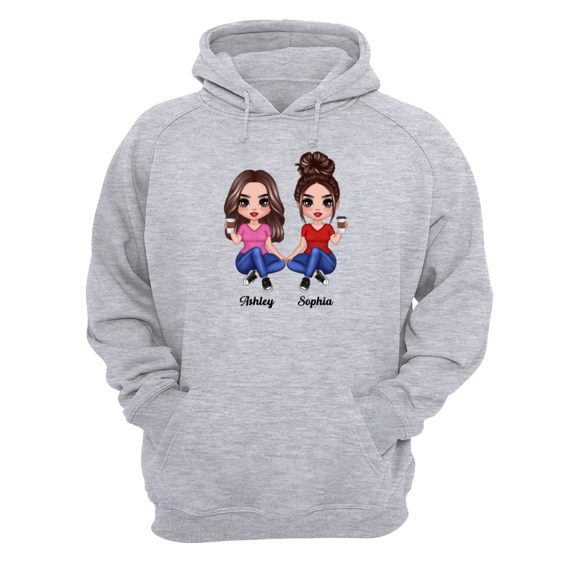 Doll Women Sitting Dad Grandpa And Kids Hands Outline Personalized Shirt