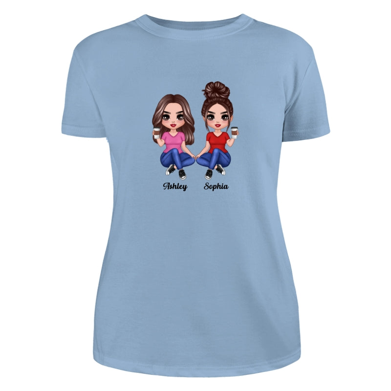 Doll Women Sitting Dad Grandpa And Kids Hands Outline Personalized Shirt