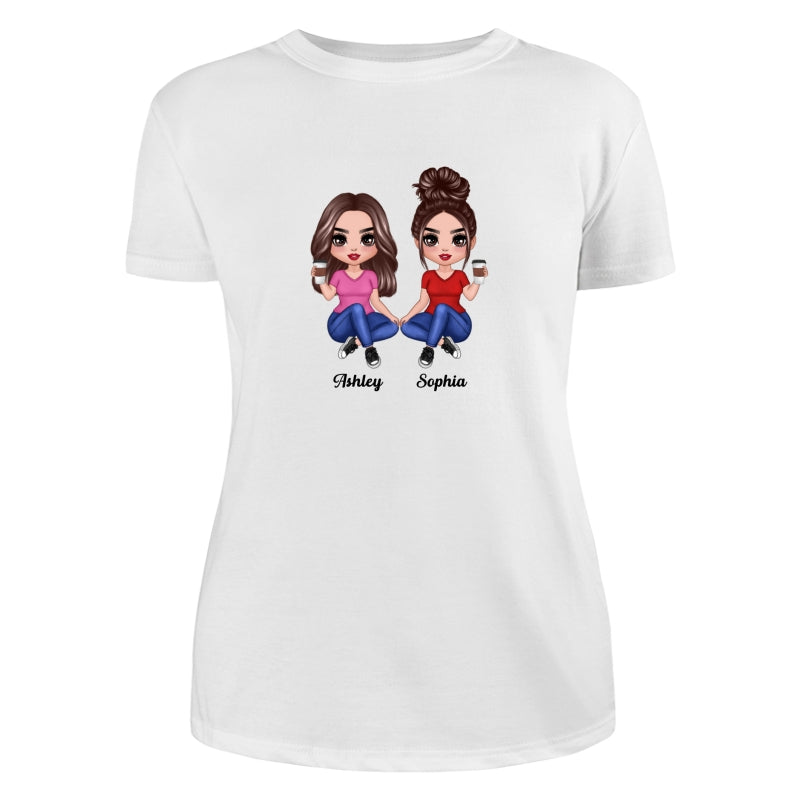 Doll Women Sitting Dad Grandpa And Kids Hands Outline Personalized Shirt