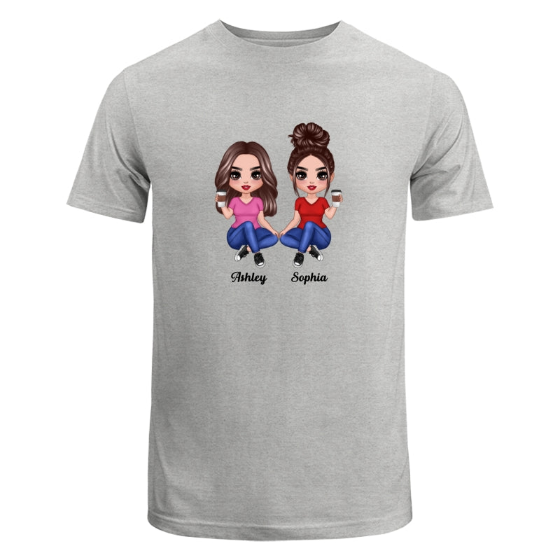 Doll Women Sitting Dad Grandpa And Kids Hands Outline Personalized Shirt