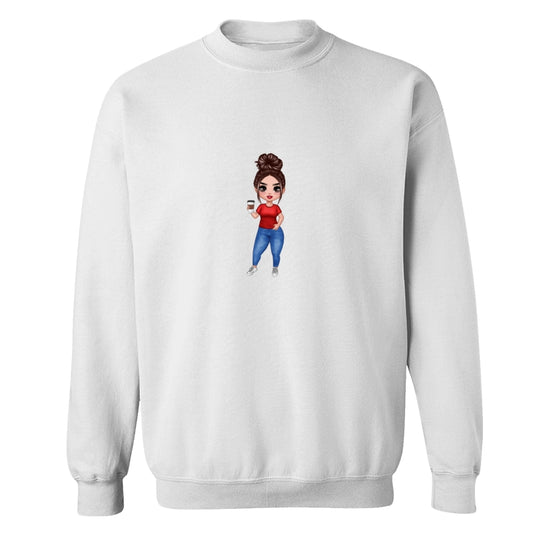 Doll Woman Standing Dad Grandpa And Kids Hands Outline Personalized Shirt