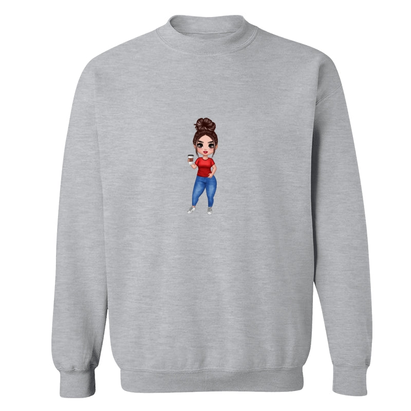 Doll Woman Standing Dad Grandpa And Kids Hands Outline Personalized Shirt