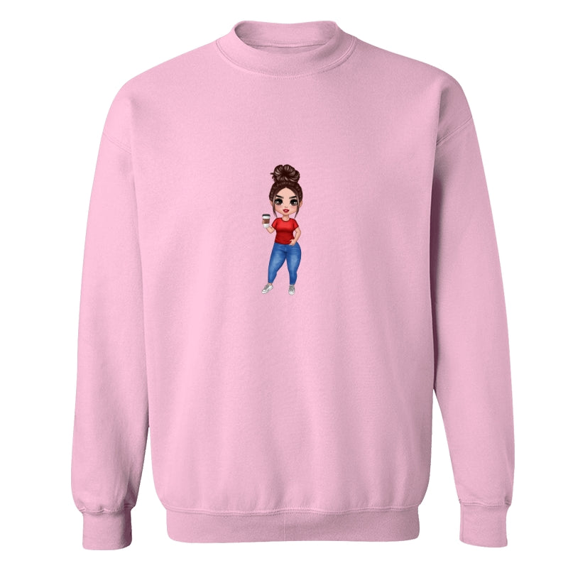 Doll Woman Standing Dad Grandpa And Kids Hands Outline Personalized Shirt