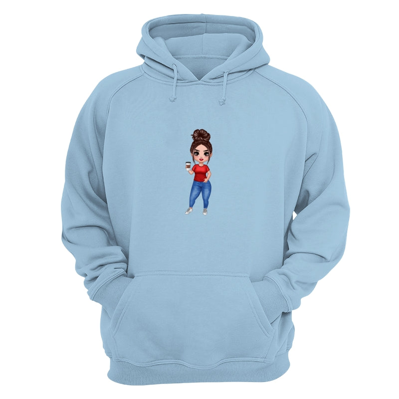 Doll Woman Standing Dad Grandpa And Kids Hands Outline Personalized Shirt