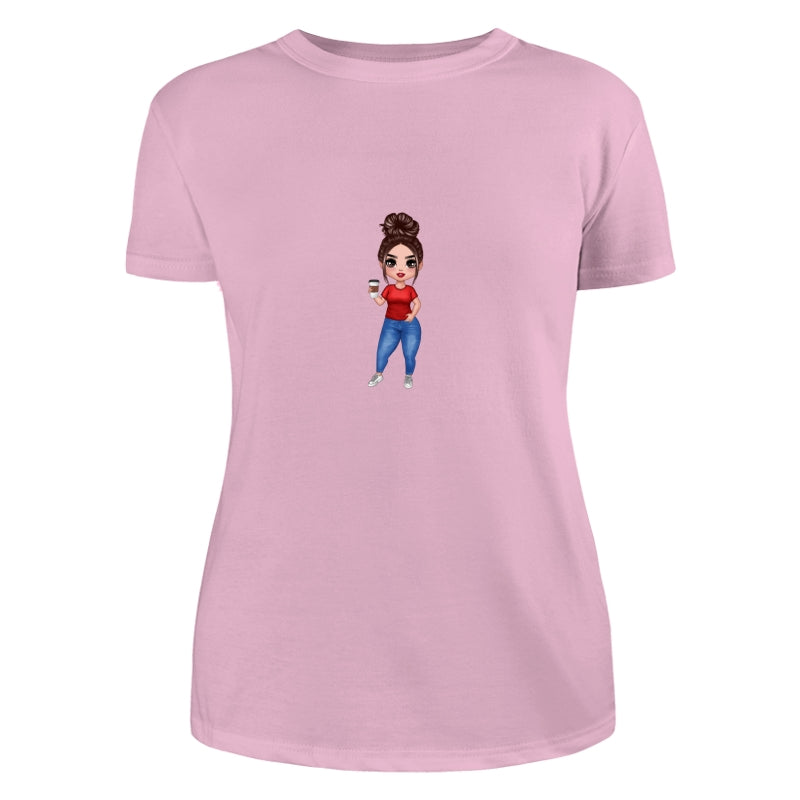 Doll Woman Standing Dad Grandpa And Kids Hands Outline Personalized Shirt