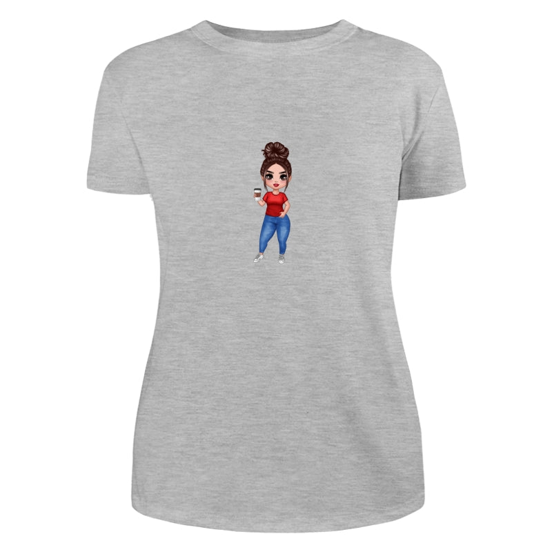 Doll Woman Standing Dad Grandpa And Kids Hands Outline Personalized Shirt