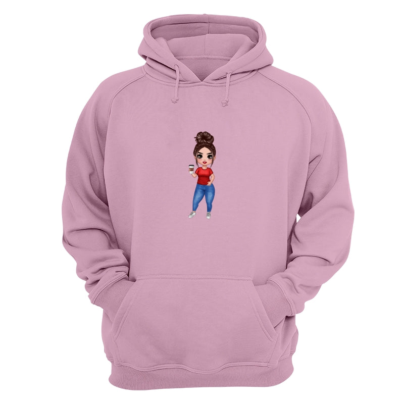 Doll Woman Standing Dad Grandpa And Kids Hands Outline Personalized Shirt