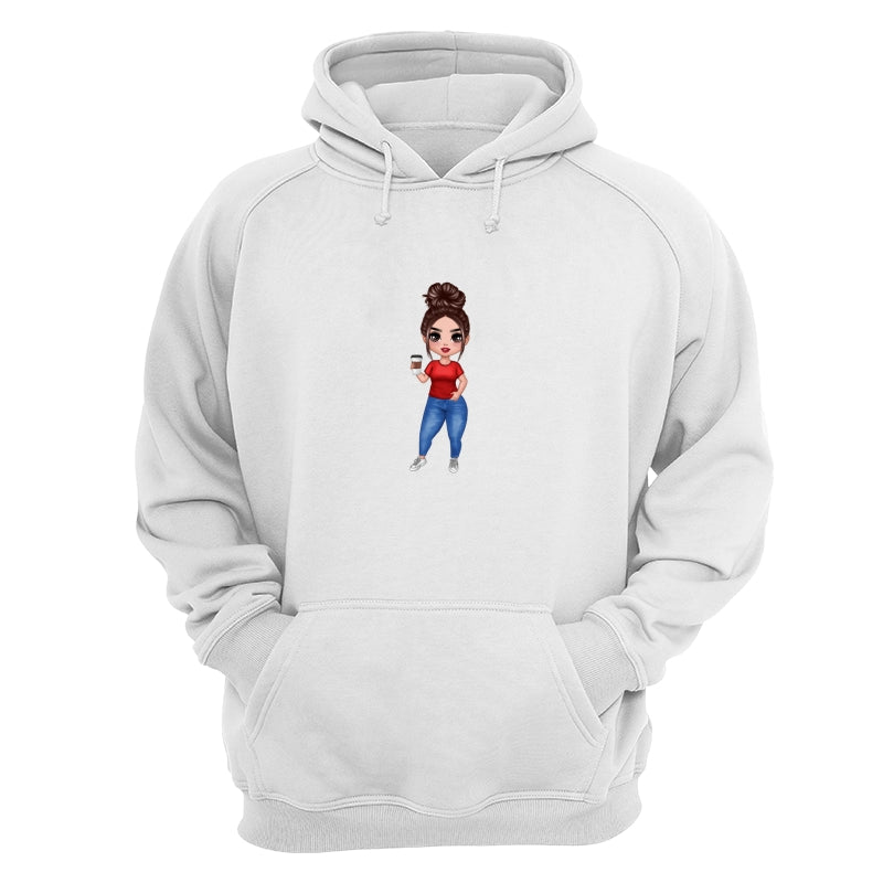 Doll Woman Standing Dad Grandpa And Kids Hands Outline Personalized Shirt