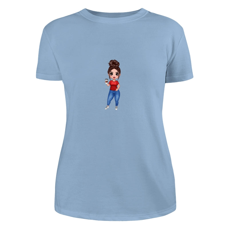 Doll Woman Standing Dad Grandpa And Kids Hands Outline Personalized Shirt