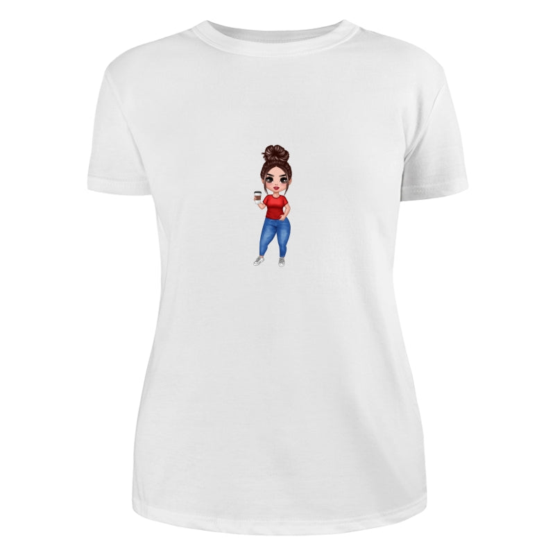 Doll Woman Standing Dad Grandpa And Kids Hands Outline Personalized Shirt