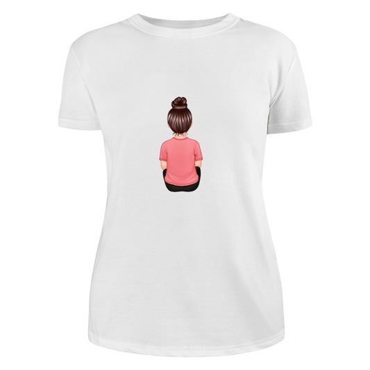 Back View Kid Girl Dad Grandpa And Kids Hands Outline Personalized Shirt