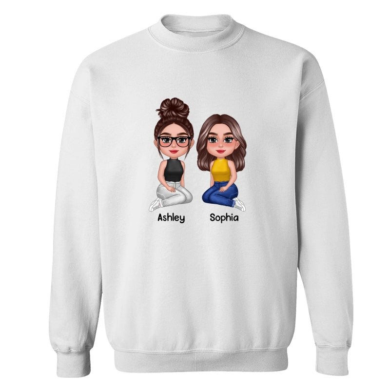 Doll Besties New Face Sitting Dad Grandpa And Kids Hands Outline Personalized Shirt