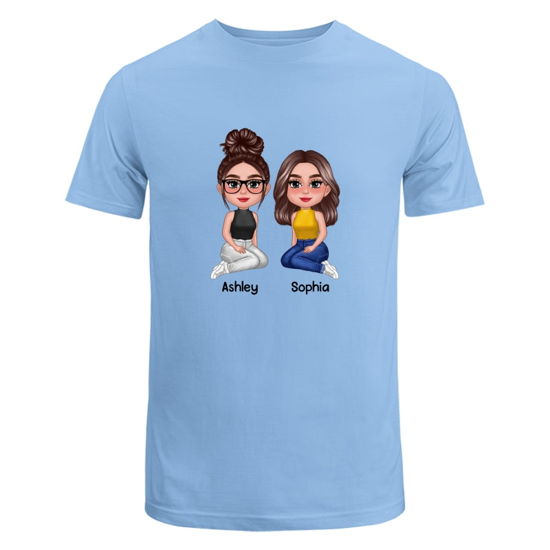 Doll Besties New Face Sitting Dad Grandpa And Kids Hands Outline Personalized Shirt