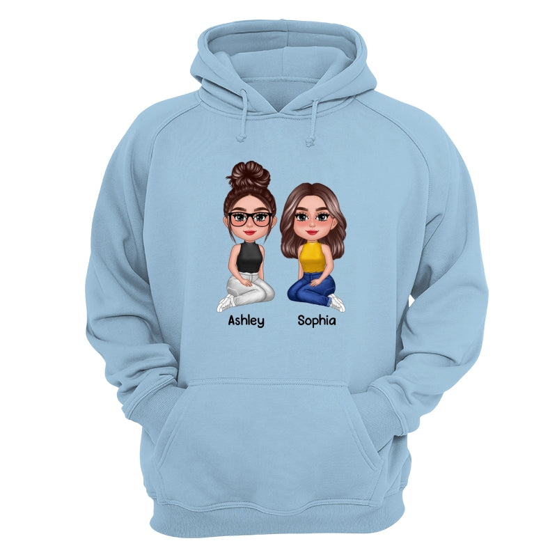 Doll Besties New Face Sitting Dad Grandpa And Kids Hands Outline Personalized Shirt