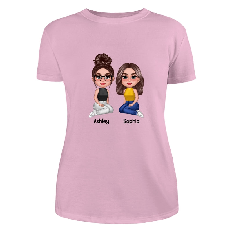 Doll Besties New Face Sitting Dad Grandpa And Kids Hands Outline Personalized Shirt
