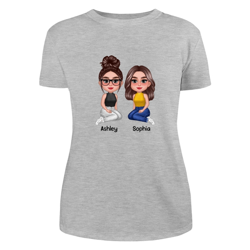 Doll Besties New Face Sitting Dad Grandpa And Kids Hands Outline Personalized Shirt