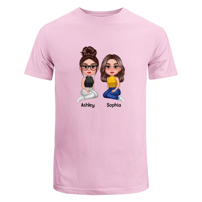 Doll Besties New Face Sitting Dad Grandpa And Kids Hands Outline Personalized Shirt