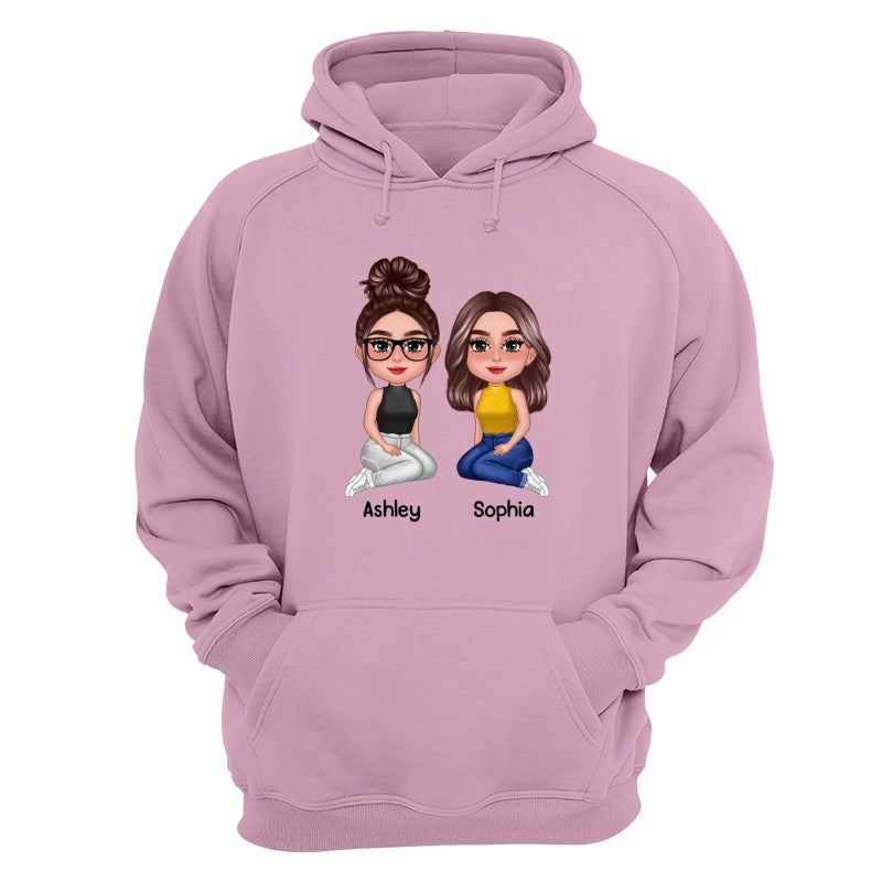 Doll Besties New Face Sitting Dad Grandpa And Kids Hands Outline Personalized Shirt