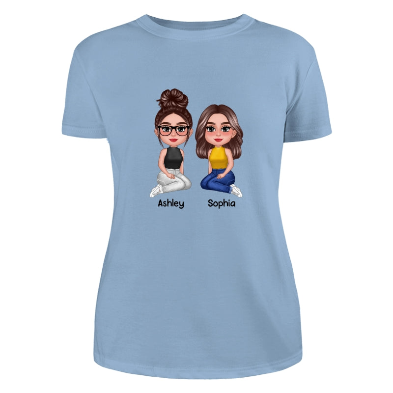 Doll Besties New Face Sitting Dad Grandpa And Kids Hands Outline Personalized Shirt