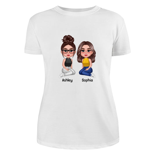 Doll Besties New Face Sitting Dad Grandpa And Kids Hands Outline Personalized Shirt